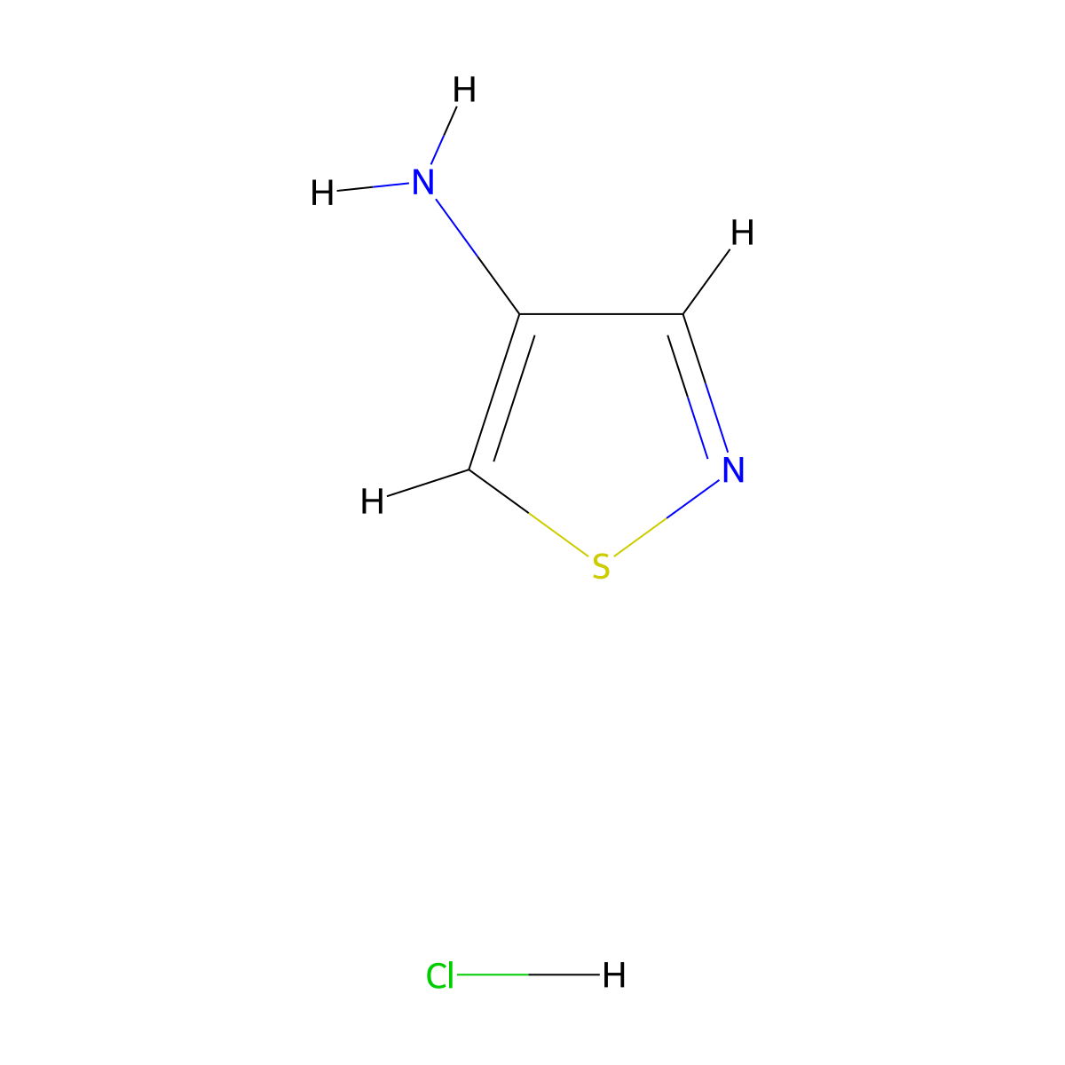 1,2-Thiazol-4-amine hydrochloride molecular structure, CAS 64527-29-3