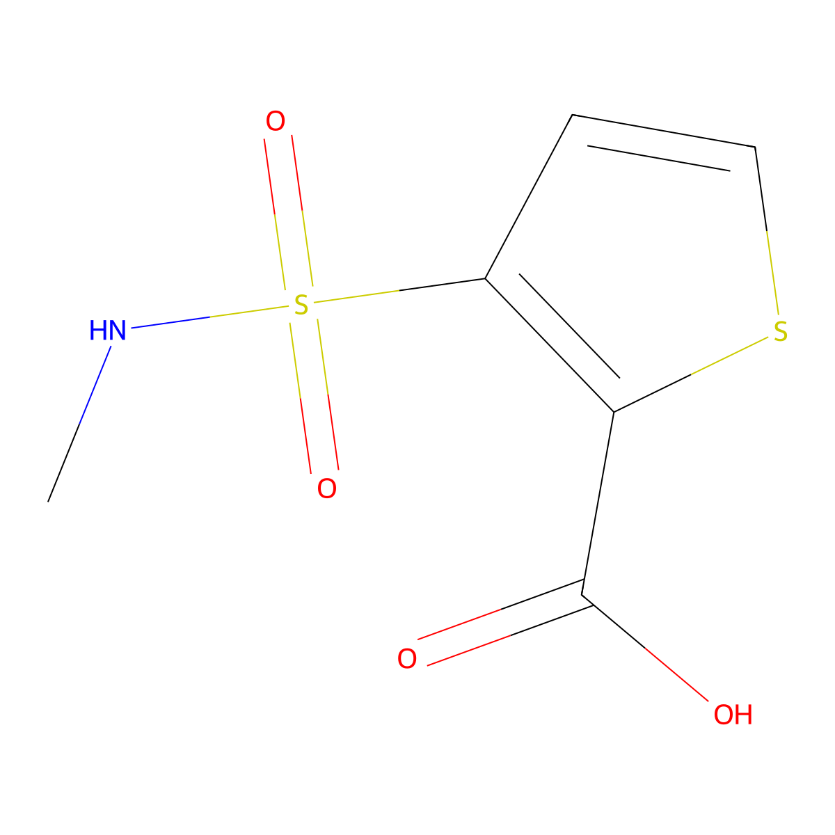 3-(Methylsulfamoyl)thiophene-2-carboxylic acid molecular structure, CAS 64527-92-0