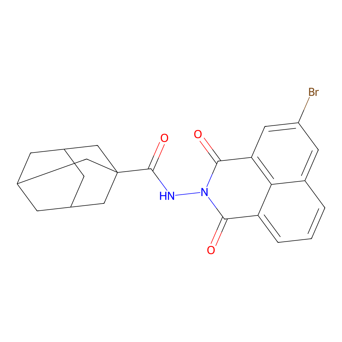 N-(5-bromo-1,3-dioxobenzo[de]isoquinolin-2-yl)adamantane-1-carboxamide molecular structure, CAS 6453-20-9
