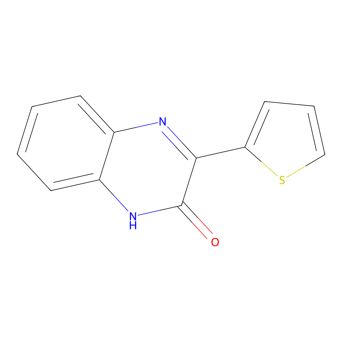 3-(2-Thienyl)-1,2-dihydroquinoxalin-2-one molecular structure, CAS 64532-10-1