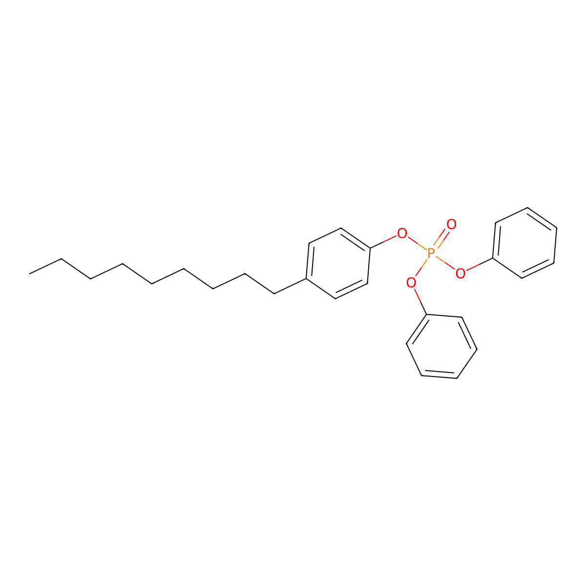 Nonylphenyl diphenyl phosphate molecular structure, CAS 64532-97-4
