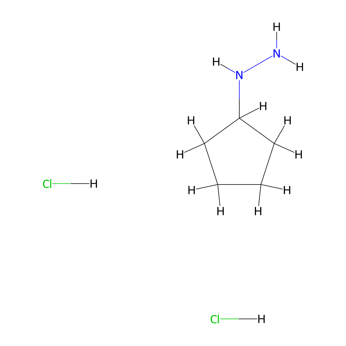 Cyclopentylhydrazine dihydrochloride molecular structure, CAS 645372-27-6