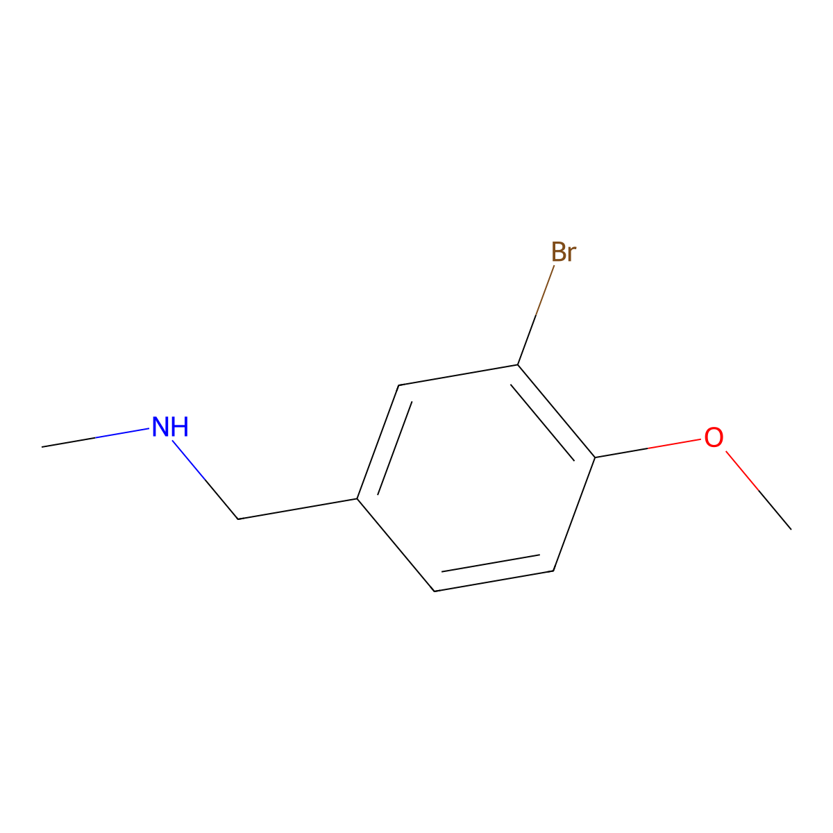 1-(3-Bromo-4-methoxyphenyl)-N-methylmethanamine molecular structure, CAS 645378-58-1