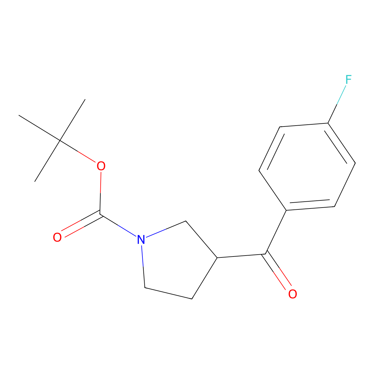3-(4-Fluorobenzoyl)-1-(tert-butyloxycarbonyl)pyrrolidine molecular structure, CAS 645379-46-0