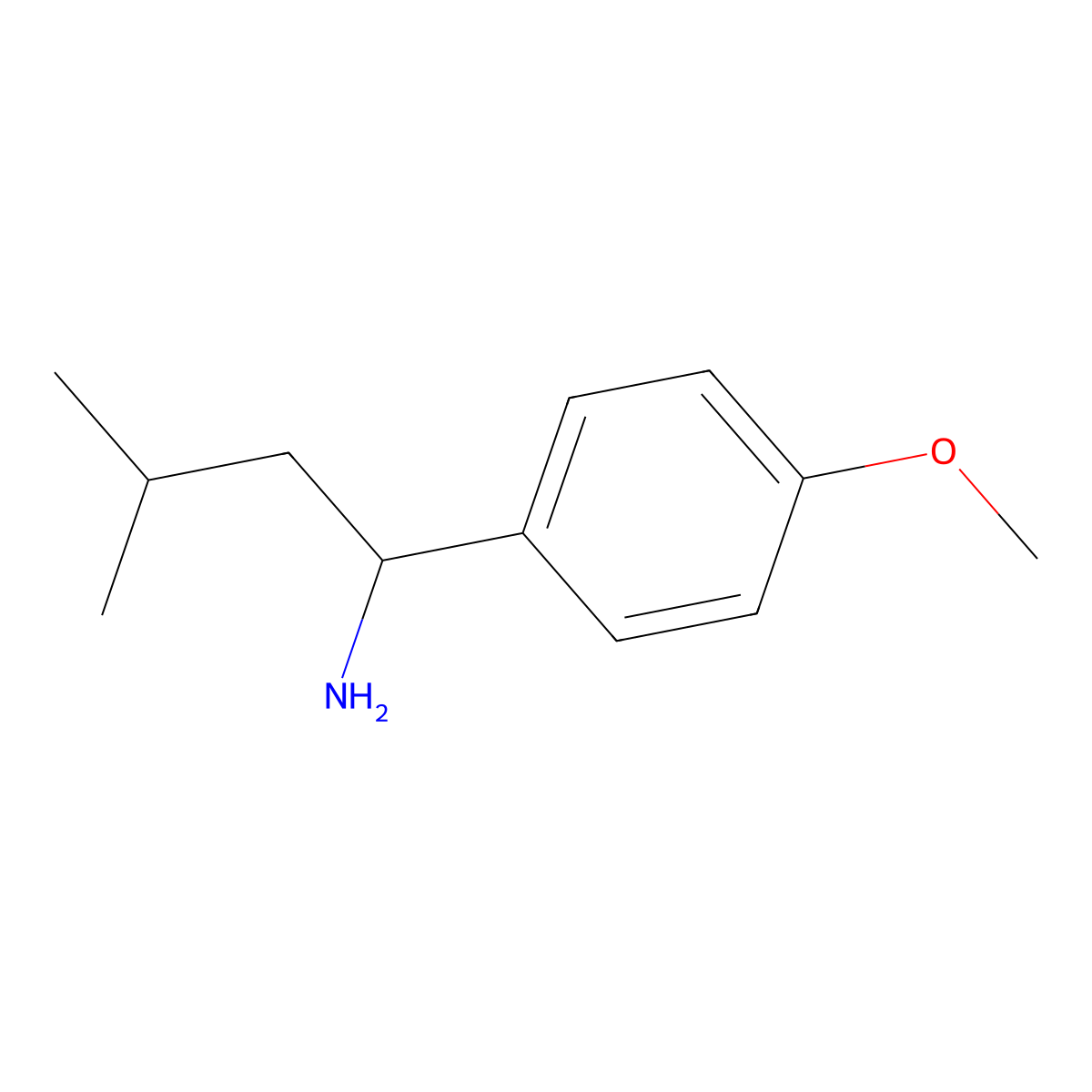 1-(4-Methoxyphenyl)-3-methylbutan-1-amine molecular structure, CAS 645391-82-8