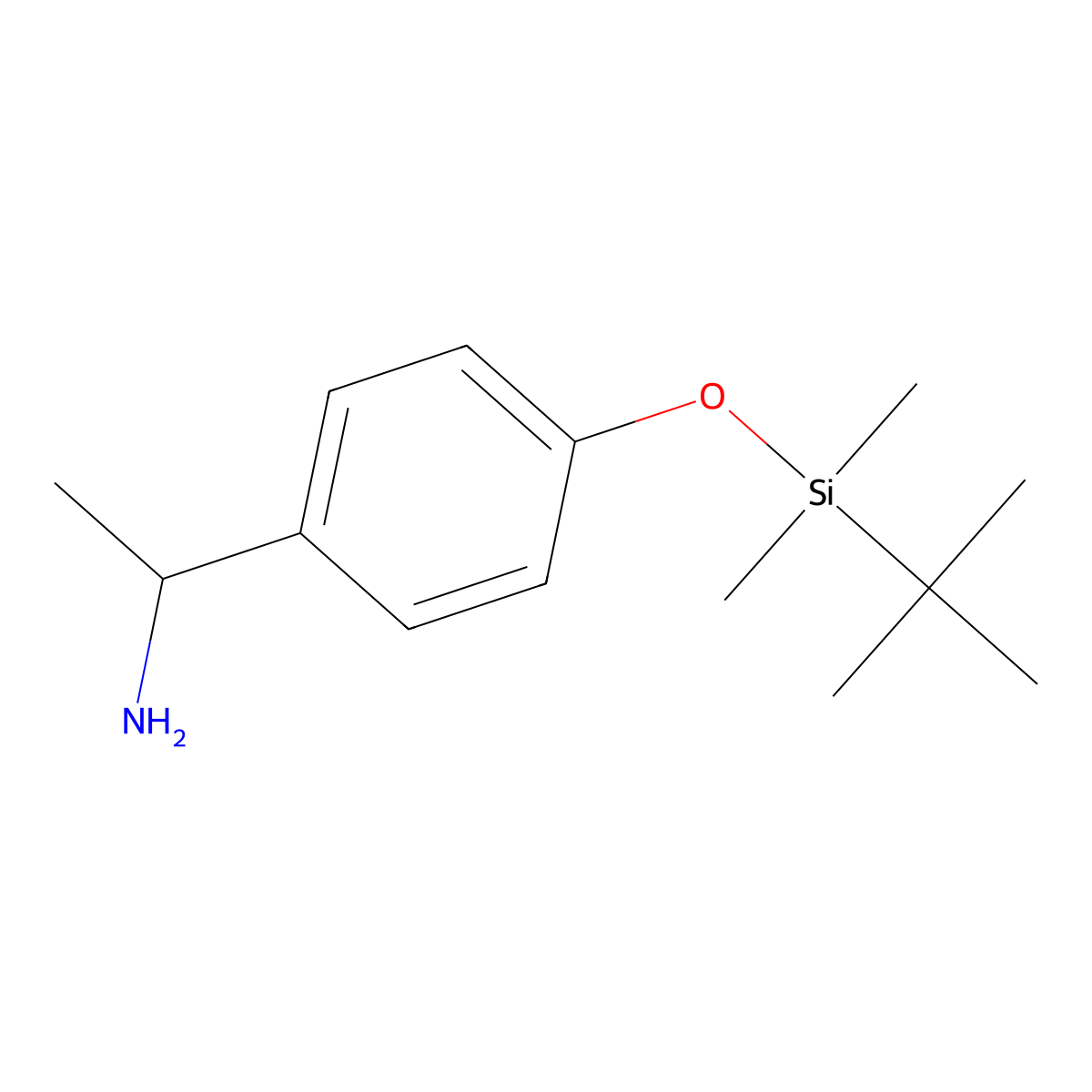 (S)-1-(4-((tert-Butyldimethylsilyl)oxy)phenyl)ethan-1-amine molecular structure, CAS 645391-93-1