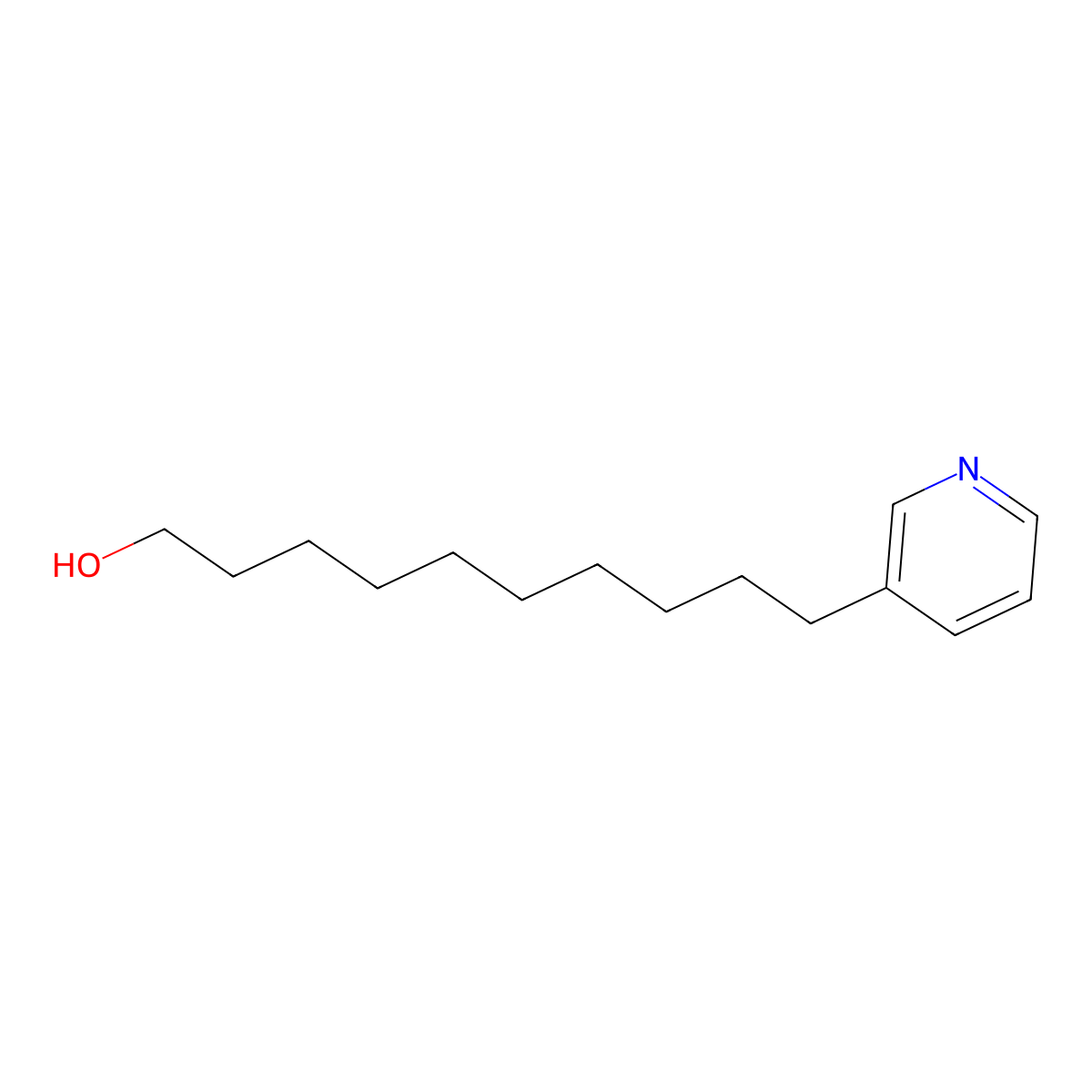 10-(Pyridin-3-yl)decan-1-ol molecular structure, CAS 645392-69-4