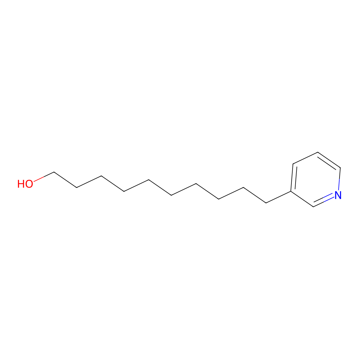 10-(Pyridin-3-yl)decan-1-ol molecular structure, CAS 645392-69-4