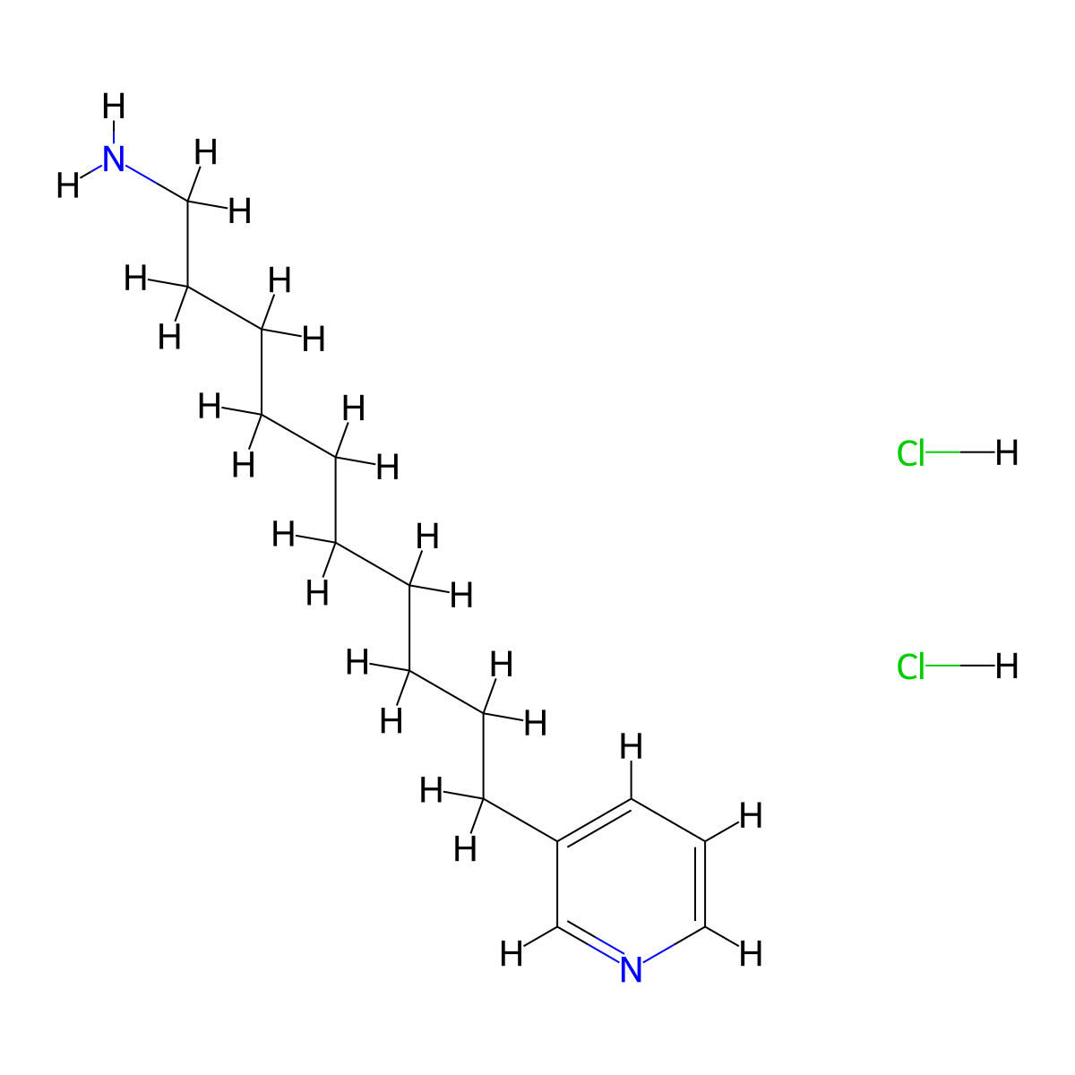10-(Pyridin-3-yl)decan-1-amine dihydrochloride molecular structure, CAS 645392-92-3