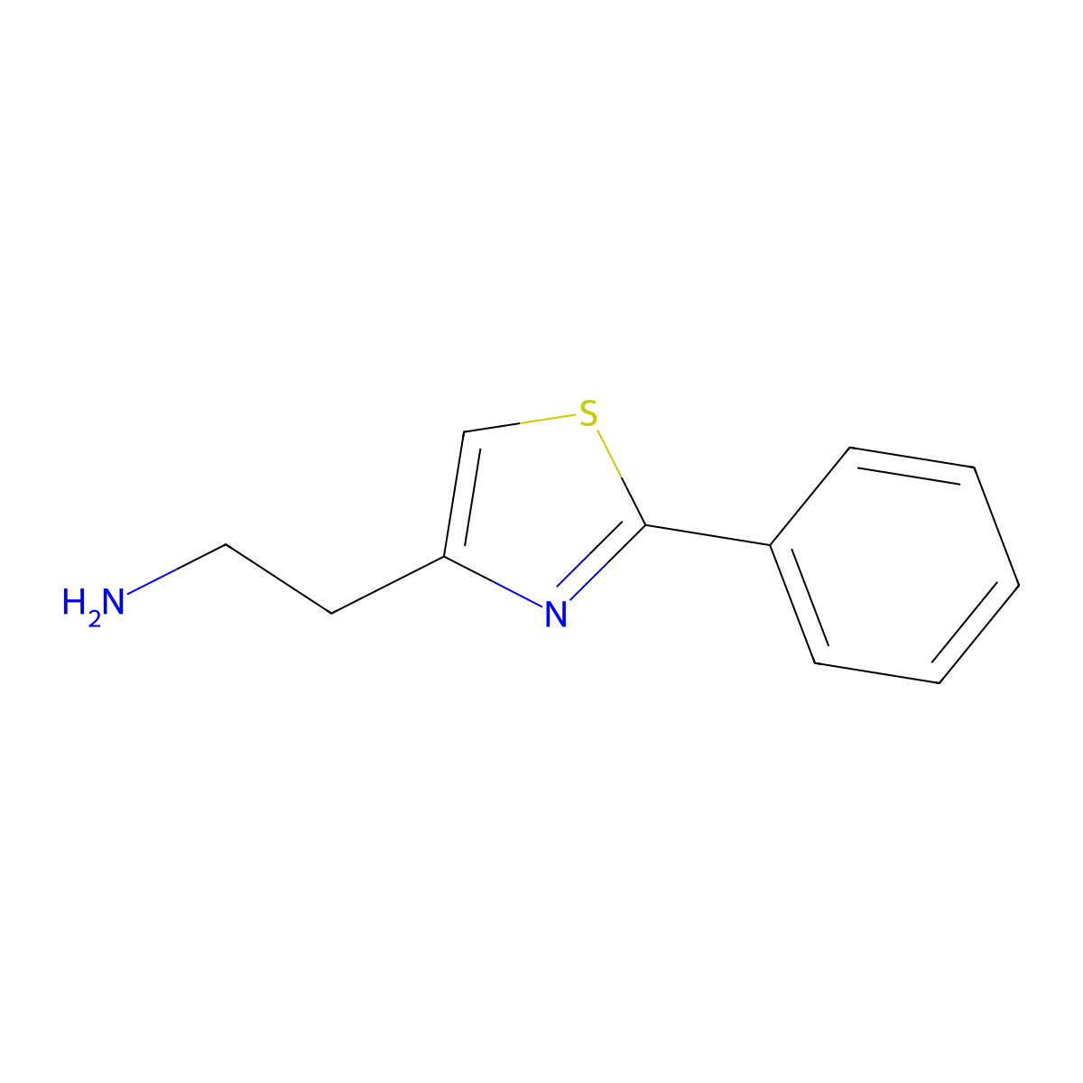 2-(2-Phenyl-thiazol-4-yl)-ethylamine molecular structure, CAS 645393-01-7