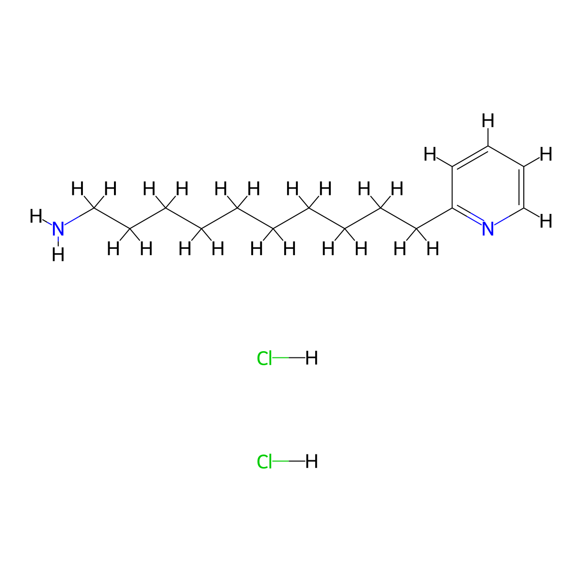 10-(Pyridin-2-yl)decan-1-amine dihydrochloride molecular structure, CAS 645393-05-1