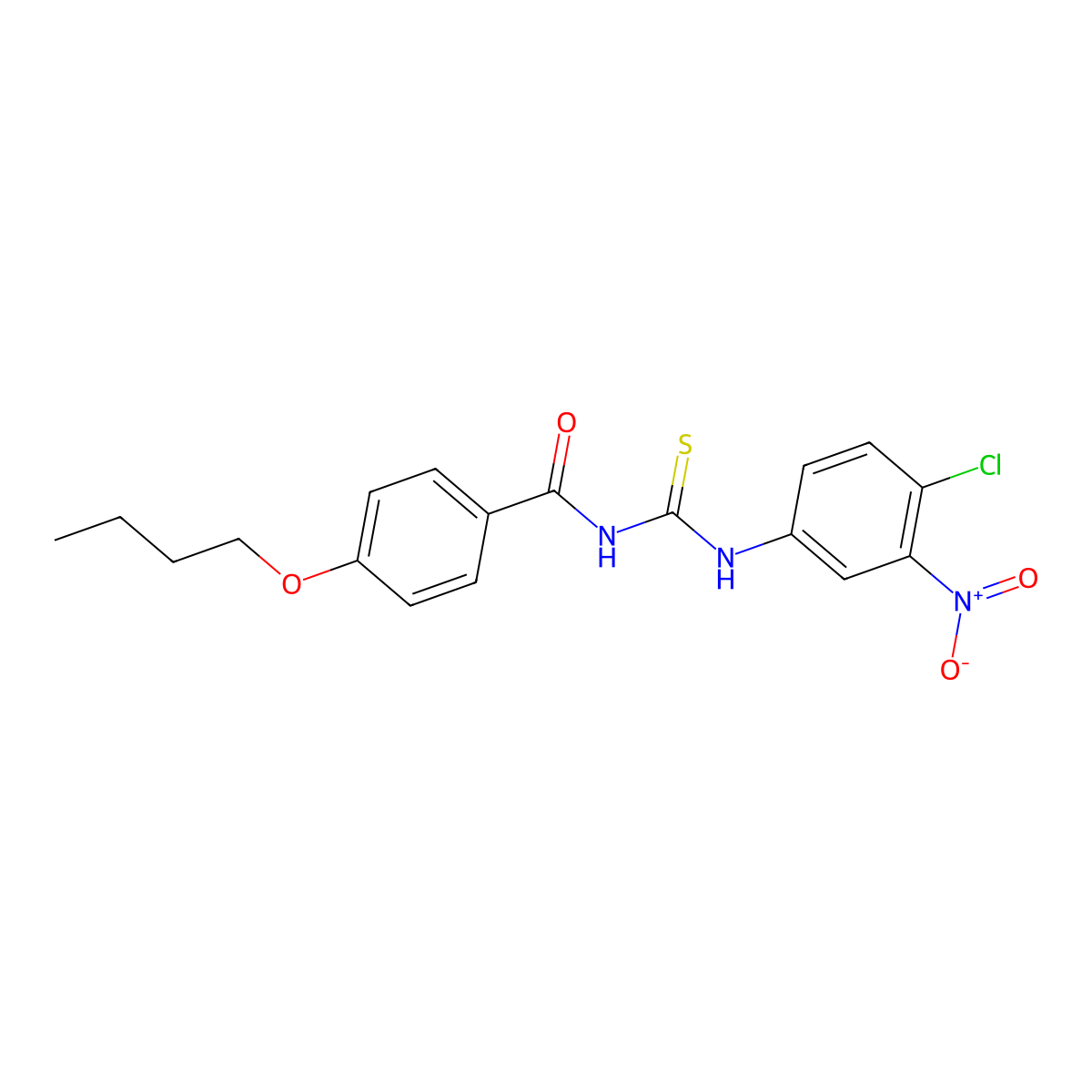 4-butoxy-N-[(4-chloro-3-nitrophenyl)carbamothioyl]benzamide molecular structure, CAS 6454-18-8
