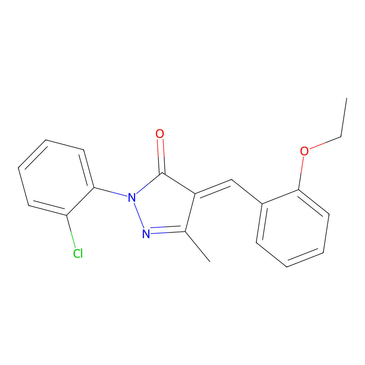 2-(2-Chlorophenyl)-4-[(2-ethoxyphenyl)methylidene]-5-methylpyrazol-3-one molecular structure, CAS 6454-41-7