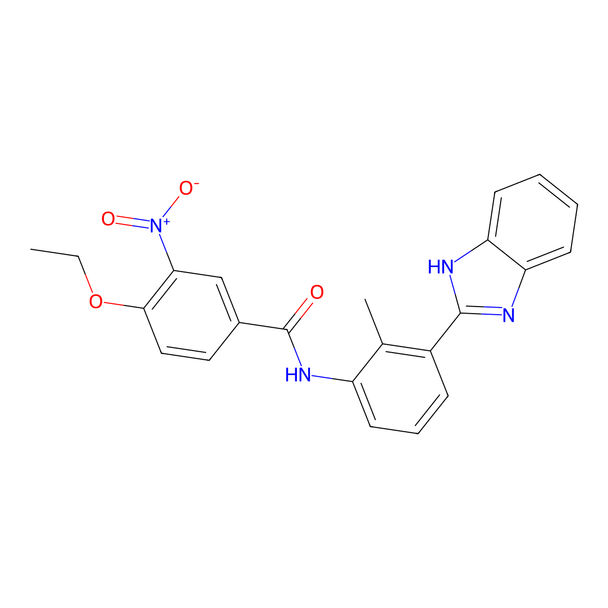 N-[3-(1H-benzimidazol-2-yl)-2-methylphenyl]-4-ethoxy-3-nitrobenzamide molecular structure, CAS 6454-46-2