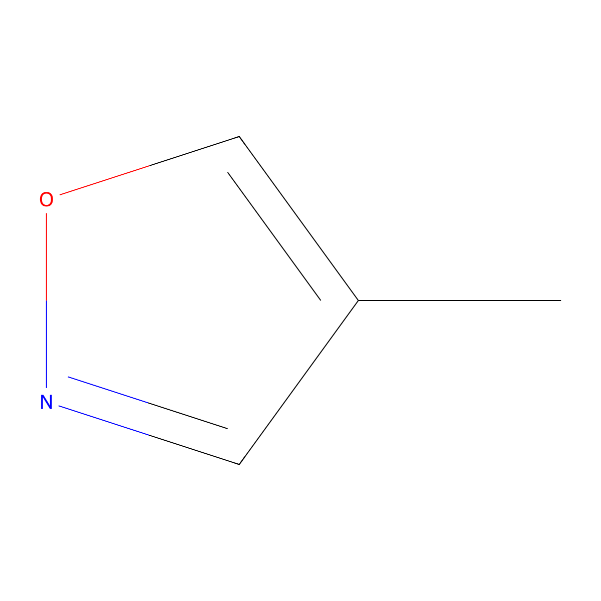 4-Methyl-1,2-oxazole molecular structure, CAS 6454-84-8