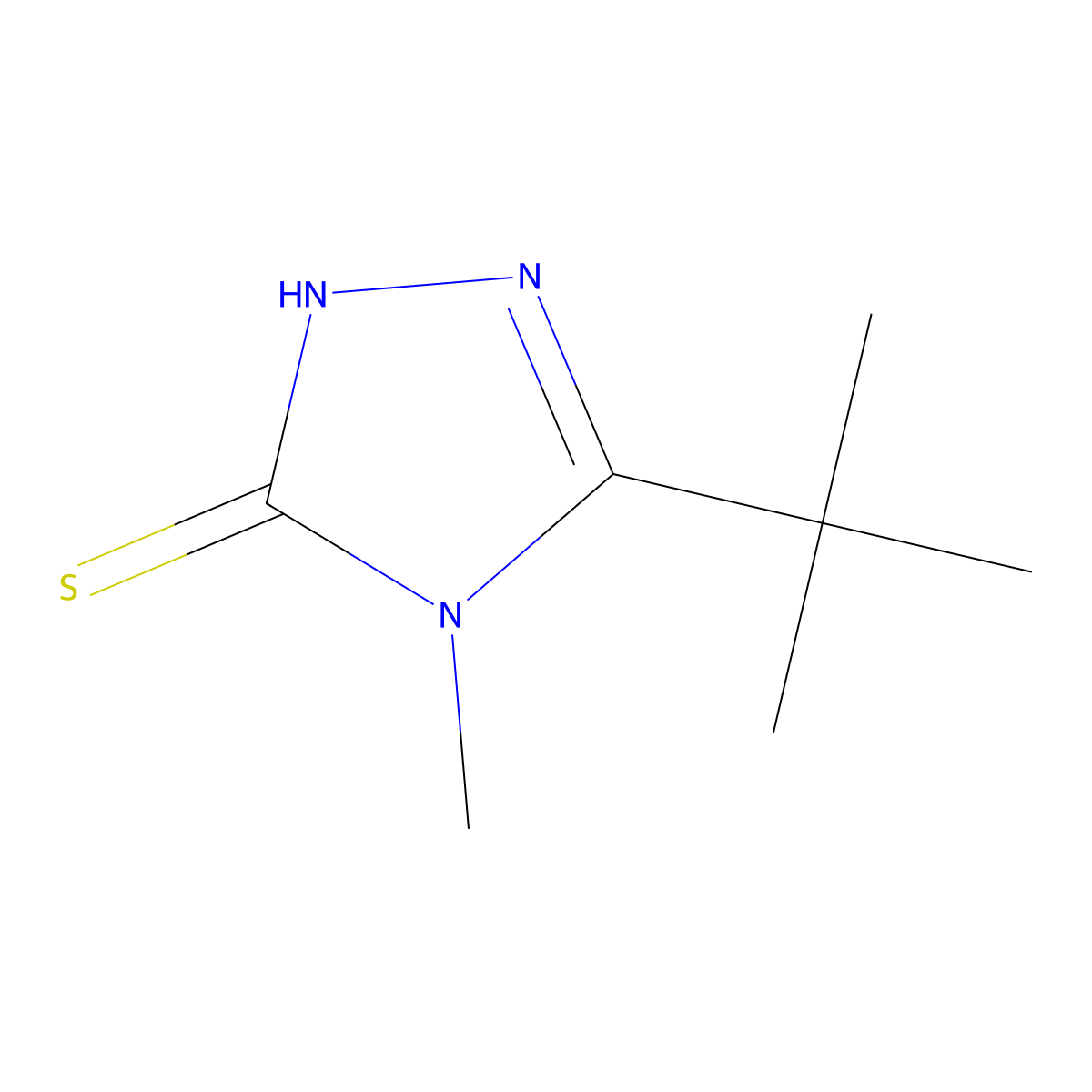 5-Tert-butyl-4-methyl-4H-1,2,4-triazole-3-thiol molecular structure, CAS 64540-65-4