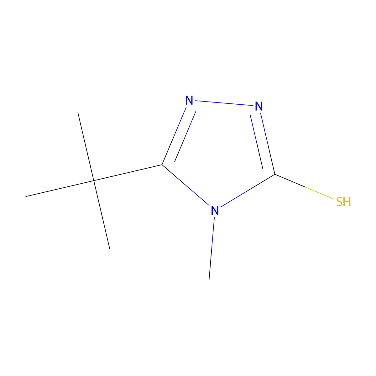 5-Tert-butyl-4-methyl-4H-1,2,4-triazole-3-thiol molecular structure, CAS 64540-65-4