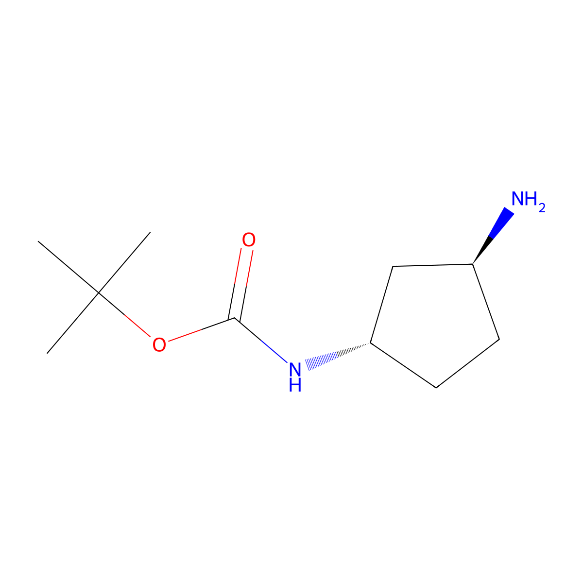 tert-Butyl N-((1S,3S)-3-aminocyclopentyl)carbamate molecular structure, CAS 645400-44-8