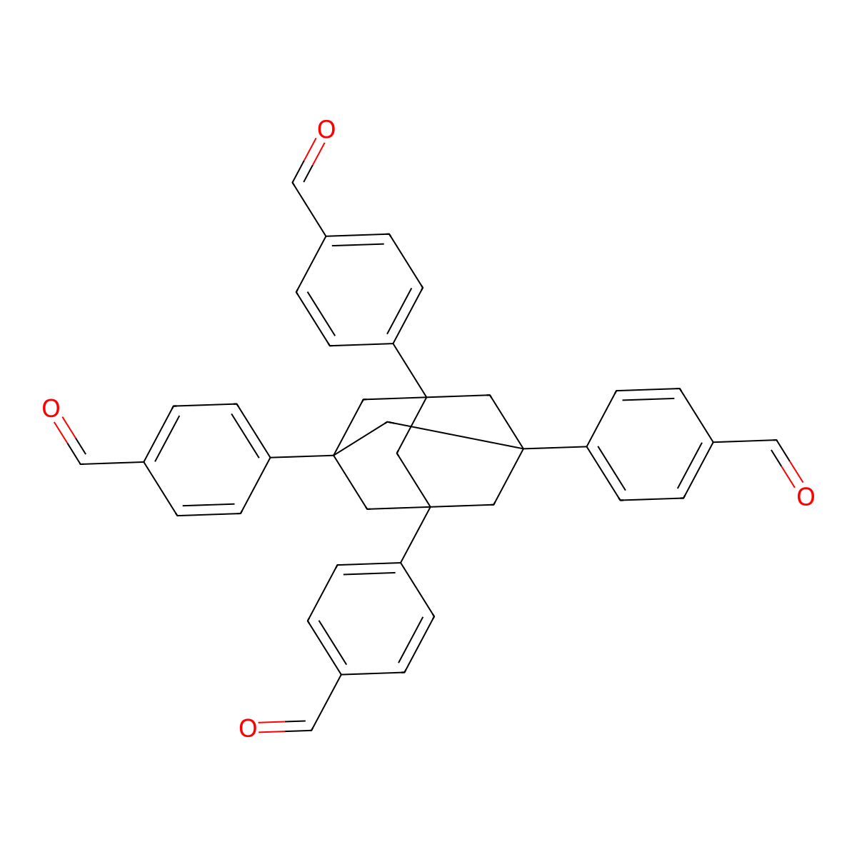1,3,5,7-Tetrakis(4-formylphenyl)adamantane molecular structure, CAS 645401-15-6