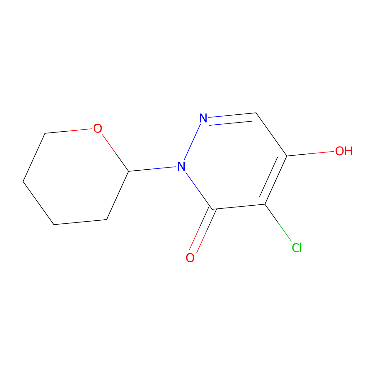 4-Chloro-5-hydroxy-2-(2-tetrahydropyranyl)pyridazin-3(2H)-one molecular structure, CAS 645405-18-1