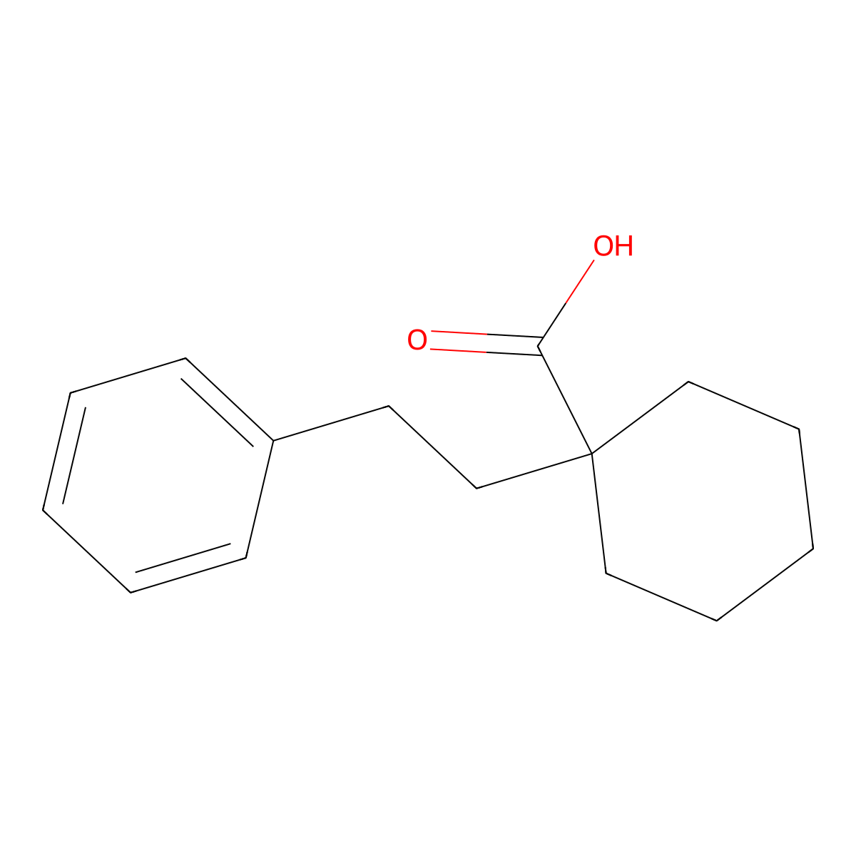 1-(2-Phenylethyl)cyclohexane-1-carboxylic acid molecular structure, CAS 645408-48-6