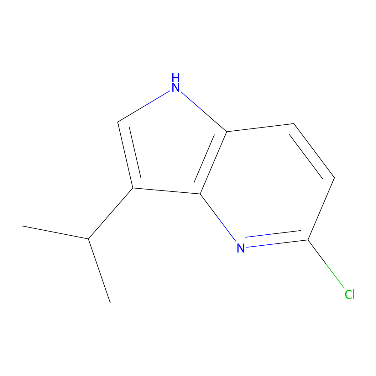 5-chloro-3-isopropyl-1H-pyrrolo[3,2-b]pyridine molecular structure, CAS 645416-94-0