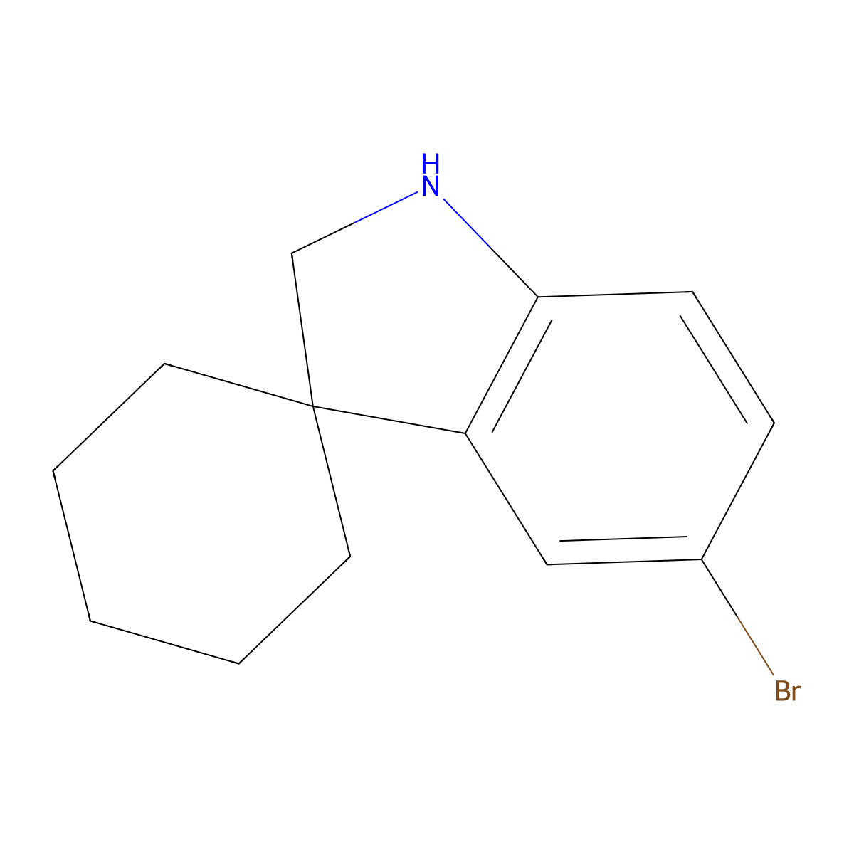 5'-Bromo-1',2'-dihydrospiro[cyclohexane-1,3'-indole] molecular structure, CAS 645416-98-4