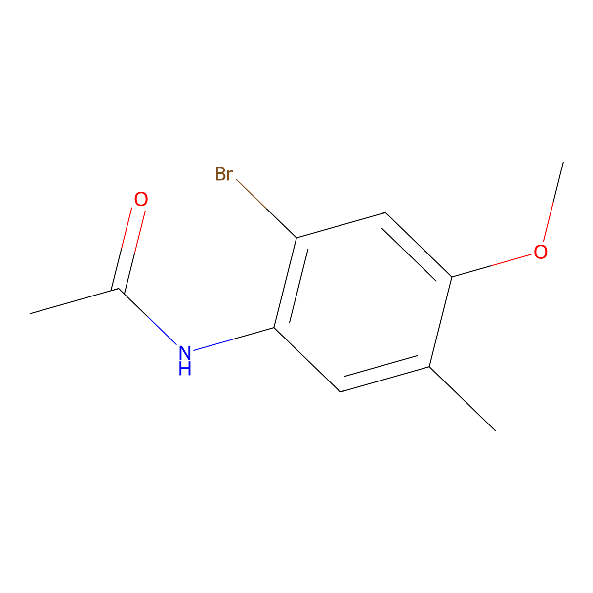 N-(2-bromo-4-methoxy-5-methylphenyl)acetamide molecular structure, CAS 645419-16-5