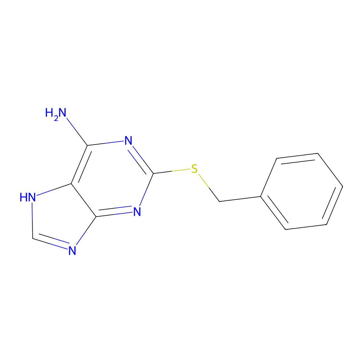 2-(Benzylthio)-9H-purin-6-amine molecular structure, CAS 64542-91-2