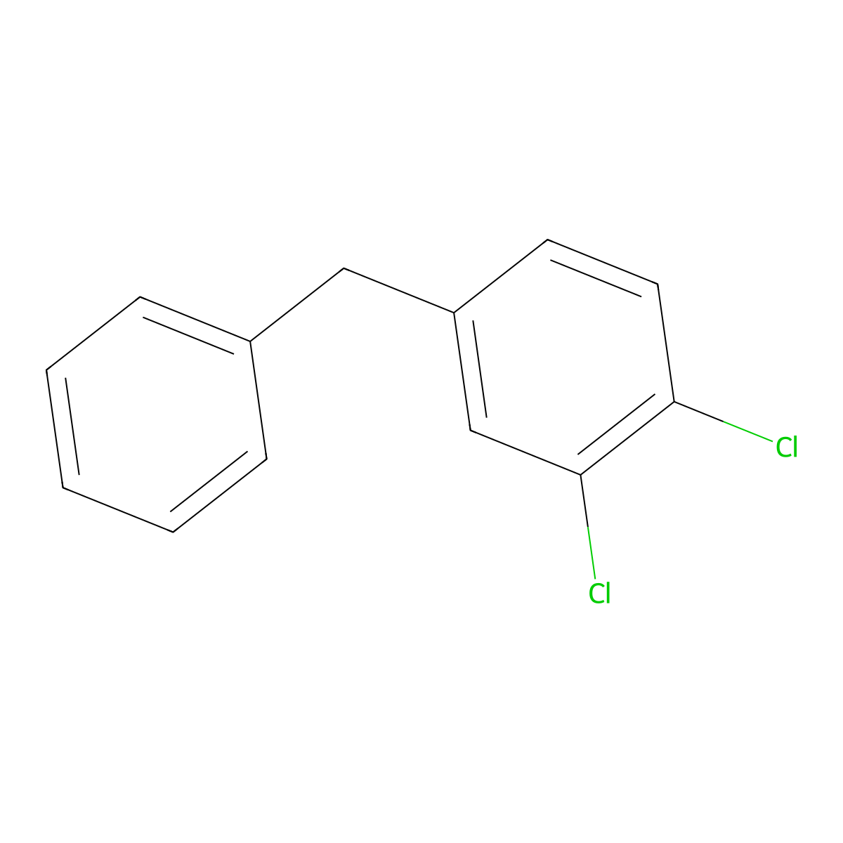 Benzene, 1,2-dichloro-4-(phenylmethyl)- molecular structure, CAS 64543-53-9