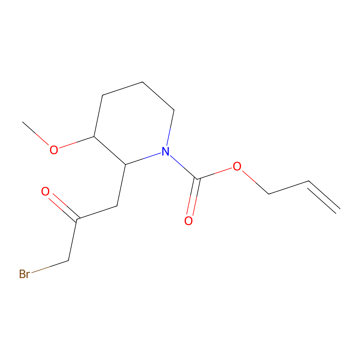 2-(3-Bromo-2-oxopropyl)-3-methoxy-1-piperidinecarboxylic acid 2-propenyl ester molecular structure, CAS 64544-00-9