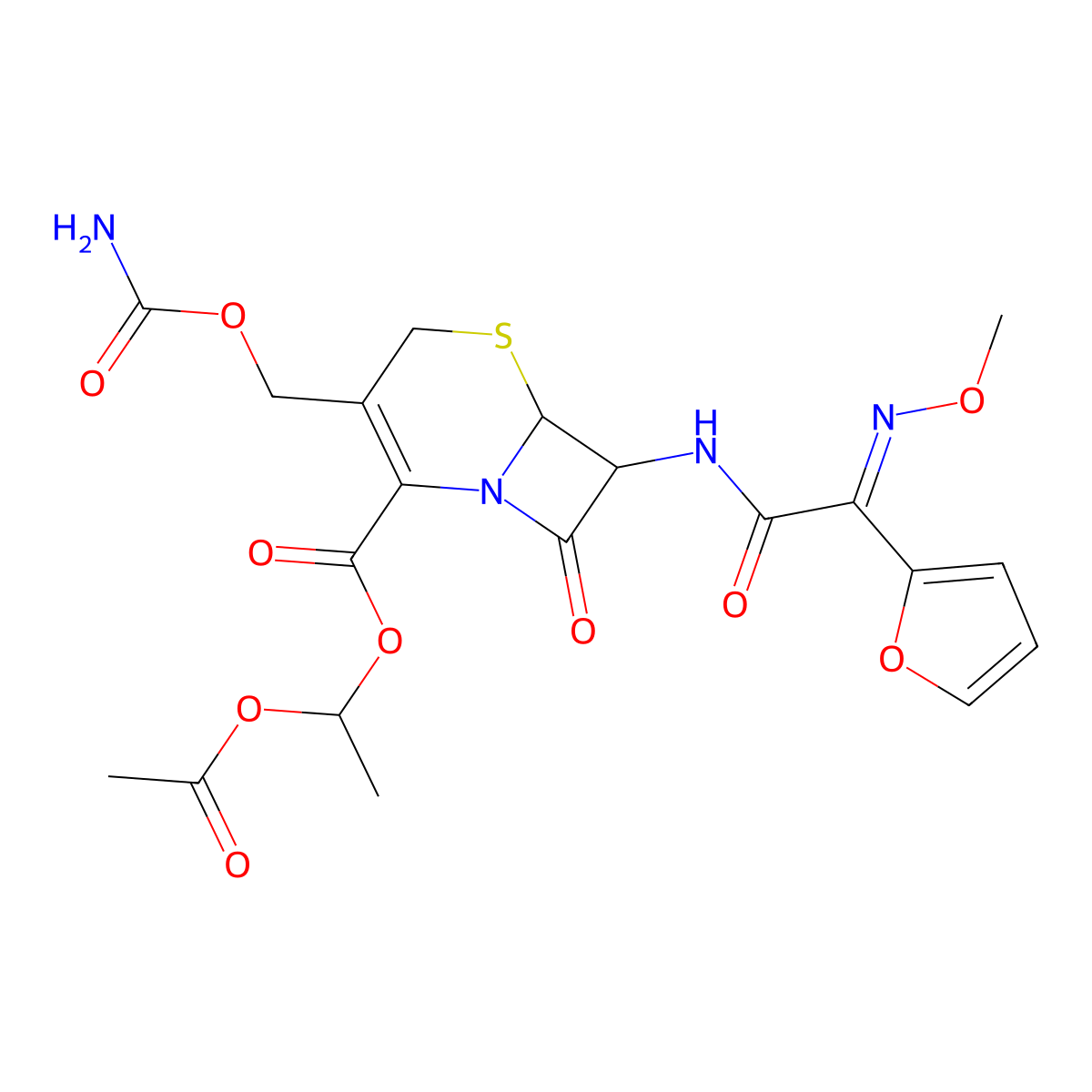 Cefuroxime Axetil molecular structure, CAS 64544-07-6
