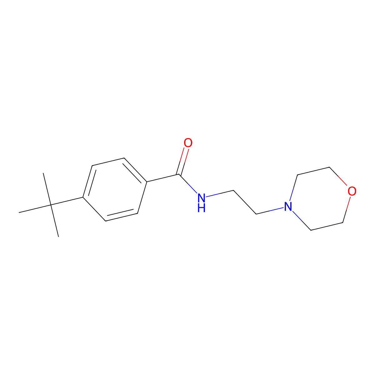 Benzamide, 4-(1,1-dimethylethyl)-N-(2-(4-morpholinyl)ethyl)- molecular structure, CAS 64544-17-8