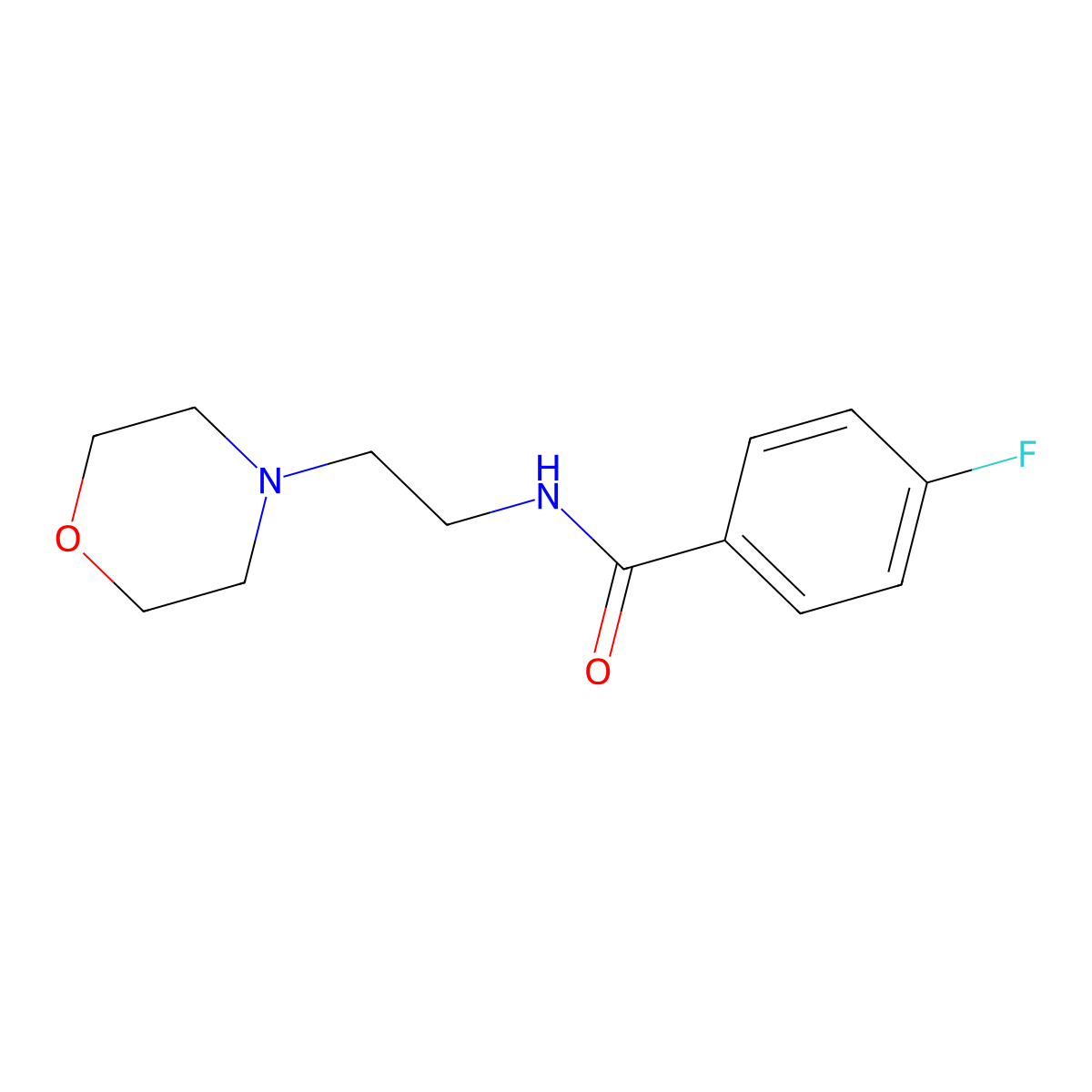 Benzamide, 4-fluoro-N-(2-(4-morpholinyl)ethyl)- molecular structure, CAS 64544-18-9