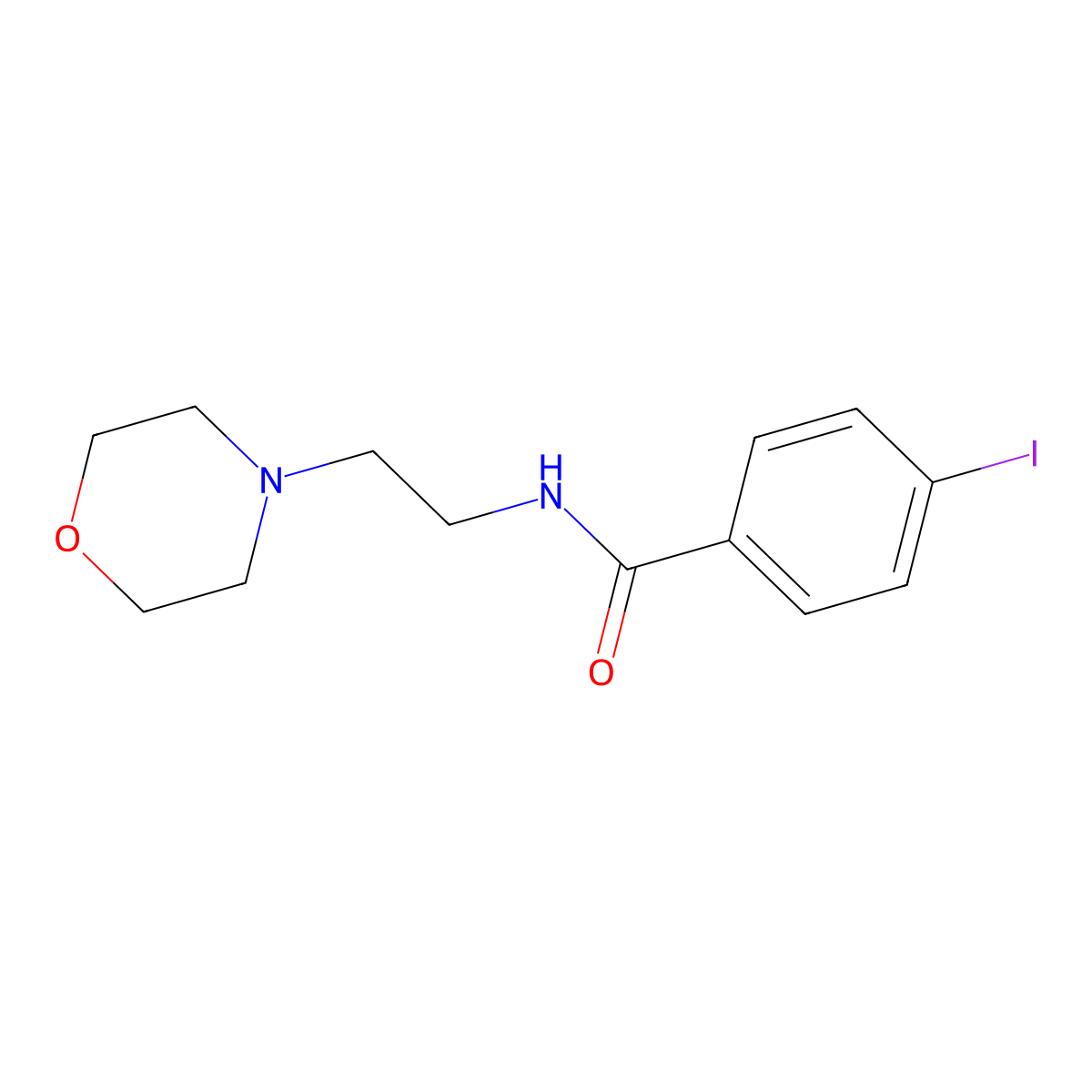 4-iodo-N-(2-(4-morpholinyl)ethyl)benzamide molecular structure, CAS 64544-20-3