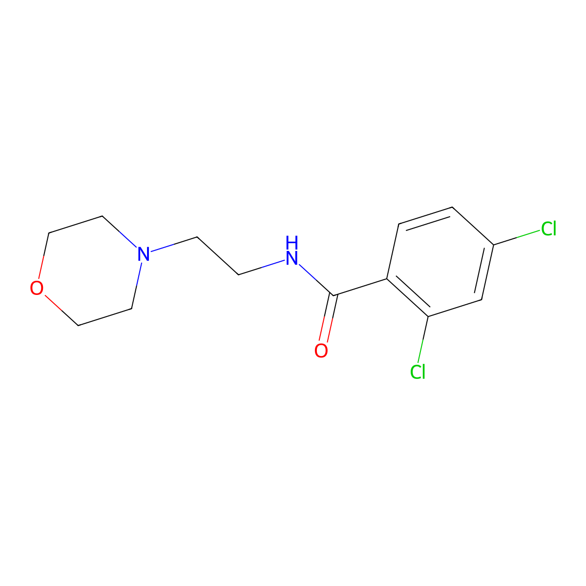 Benzamide, 2,4-dichloro-N-(2-(4-morpholinyl)ethyl)- molecular structure, CAS 64544-21-4