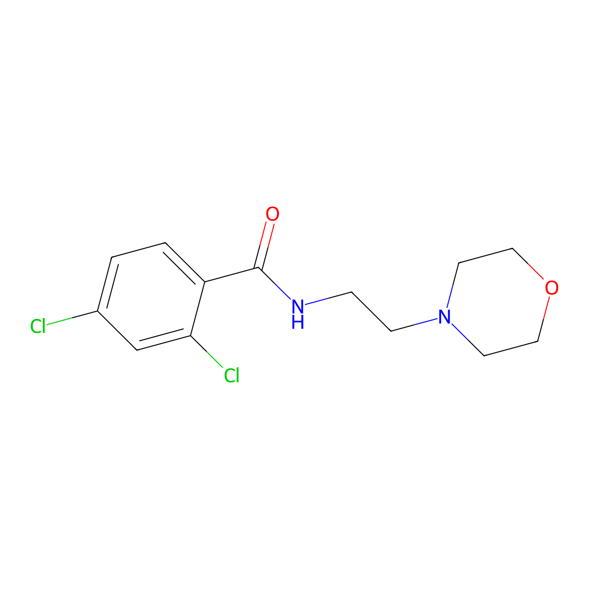 Benzamide, 2,4-dichloro-N-(2-(4-morpholinyl)ethyl)- molecular structure, CAS 64544-21-4