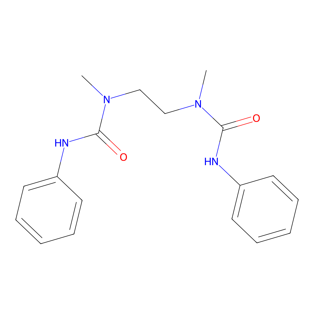 Urea, N,N''-1,2-ethanediylbis[N-methyl-N'-phenyl- molecular structure, CAS 64544-72-5