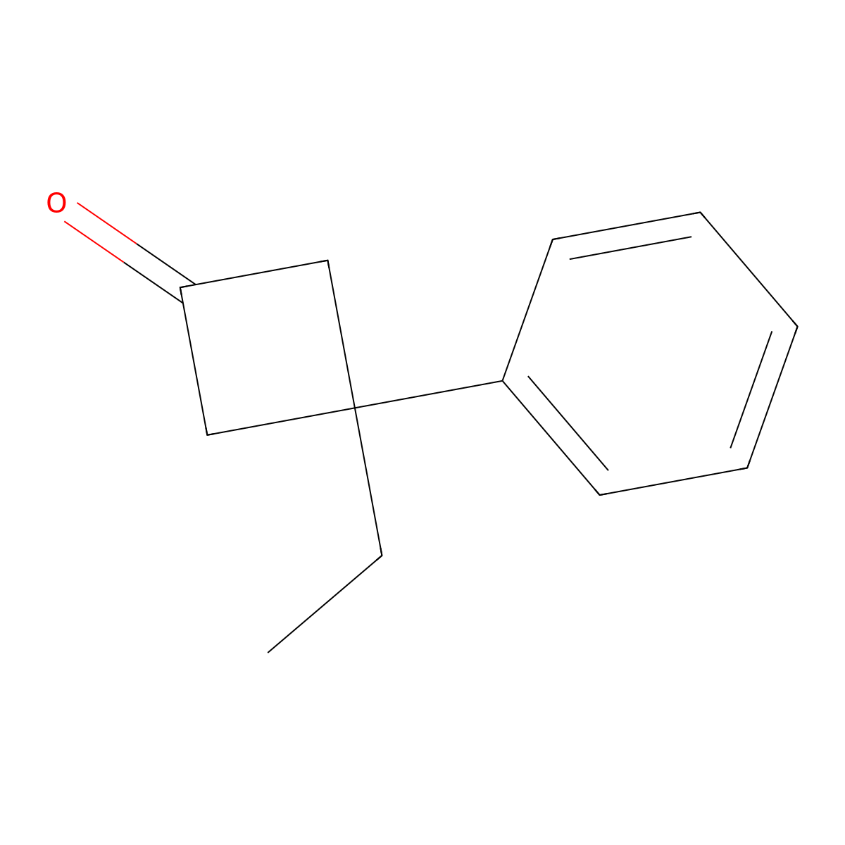 3-Ethyl-3-phenylcyclobutan-1-one molecular structure, CAS 64545-20-6