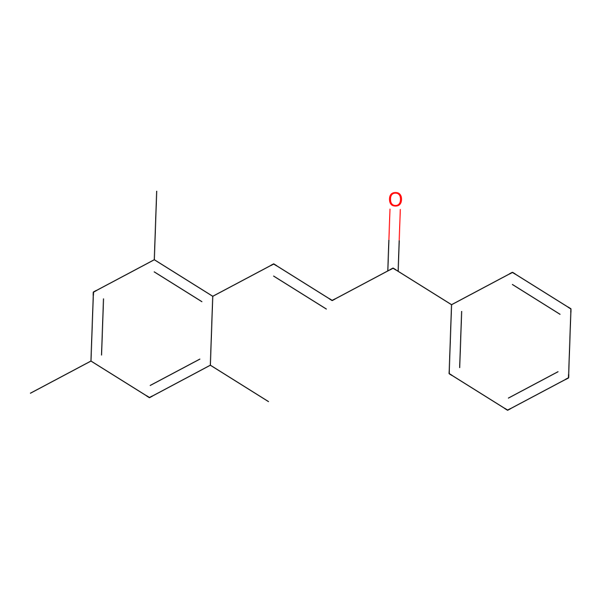 1-Phenyl-3-(2,4,6-trimethylphenyl)prop-2-en-1-one molecular structure, CAS 64545-28-4