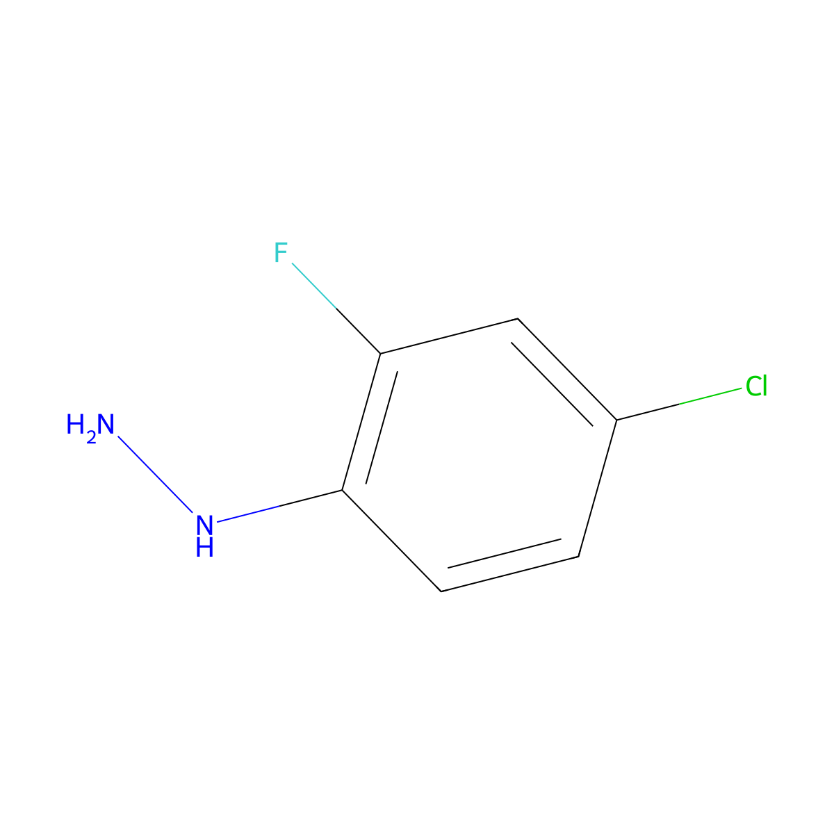 (4-Chloro-2-fluorophenyl)hydrazine molecular structure, CAS 64548-20-5