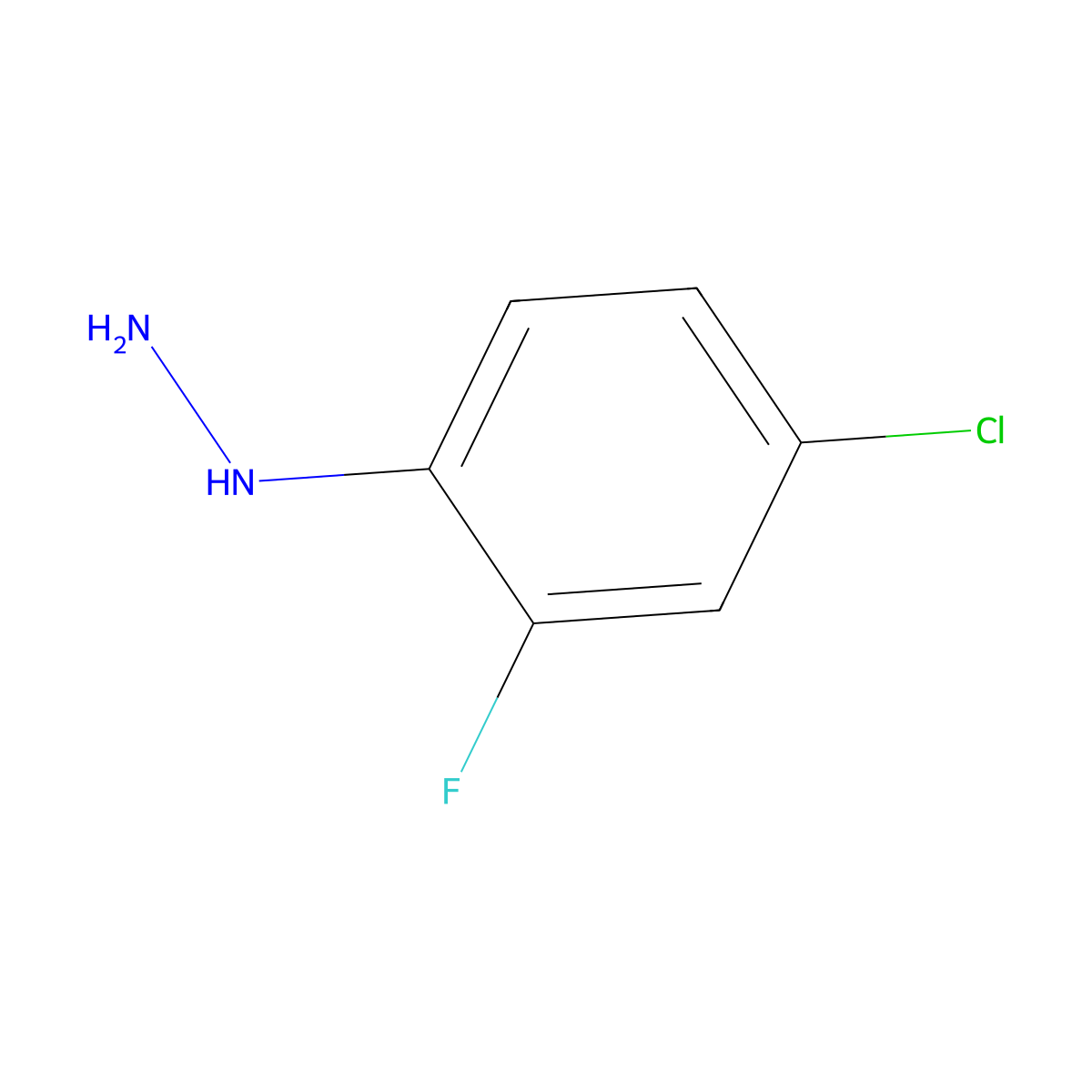 (4-Chloro-2-fluorophenyl)hydrazine molecular structure, CAS 64548-20-5