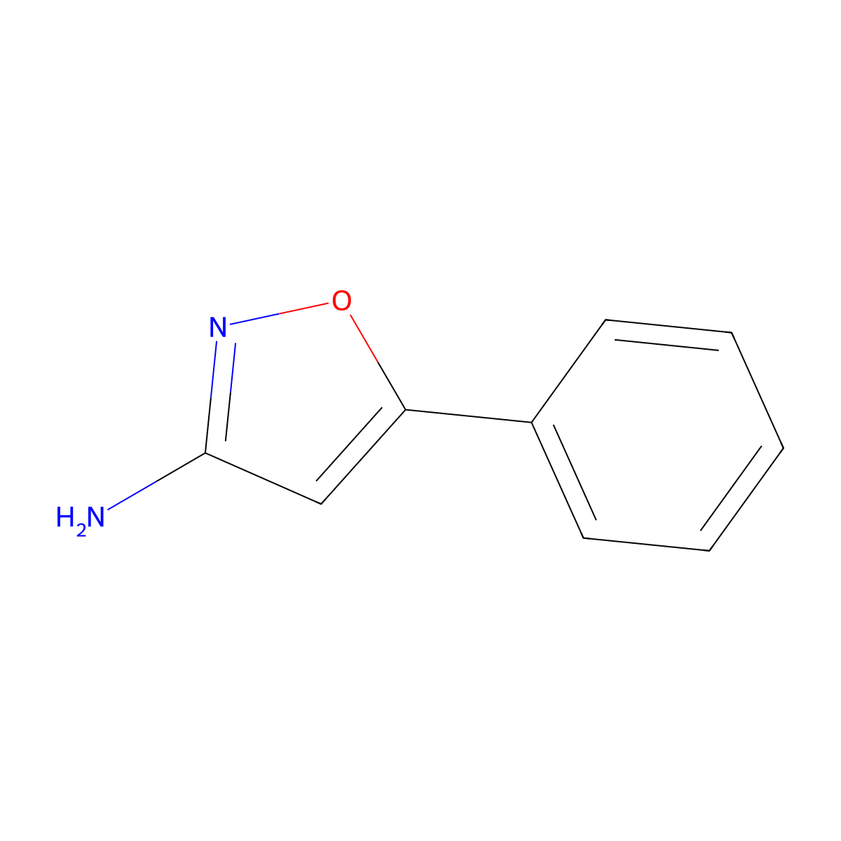 5-Phenyl-1,2-oxazol-3-amine molecular structure, CAS 6455-31-8