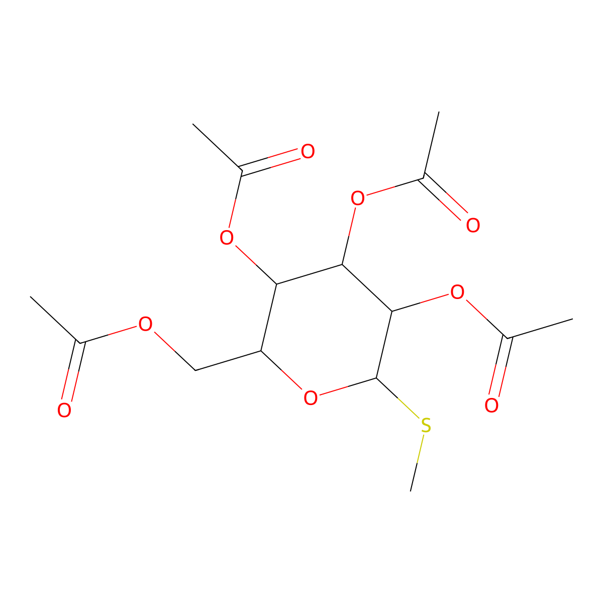 Methyl 2,3,4,6-Tetra-O-acetyl-1-thio-alpha-D-mannopyranoside molecular structure, CAS 64550-71-6