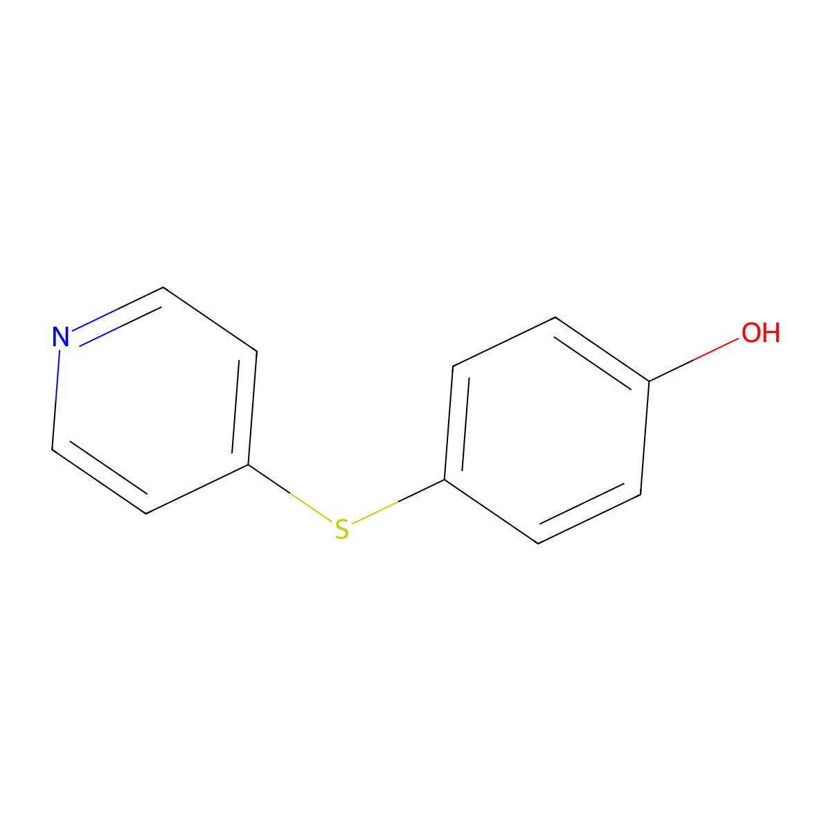 4-(Pyridin-4-ylsulfanyl)phenol molecular structure, CAS 64557-73-9