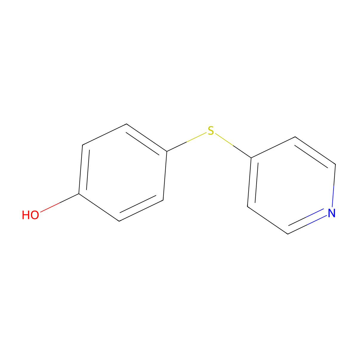 4-(Pyridin-4-ylsulfanyl)phenol molecular structure, CAS 64557-73-9