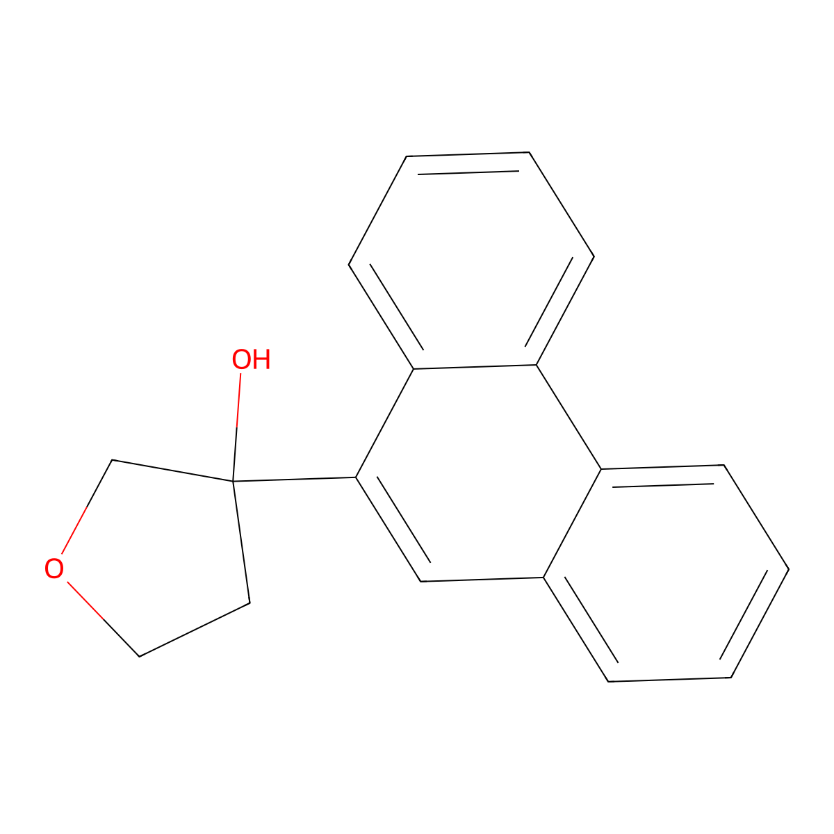 3-(Phenanthren-9-YL)oxolan-3-OL molecular structure, CAS 64558-62-9