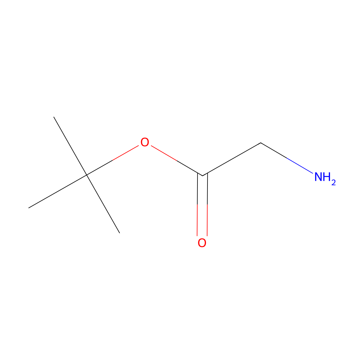 Glycine tert-butyl ester molecular structure, CAS 6456-74-2