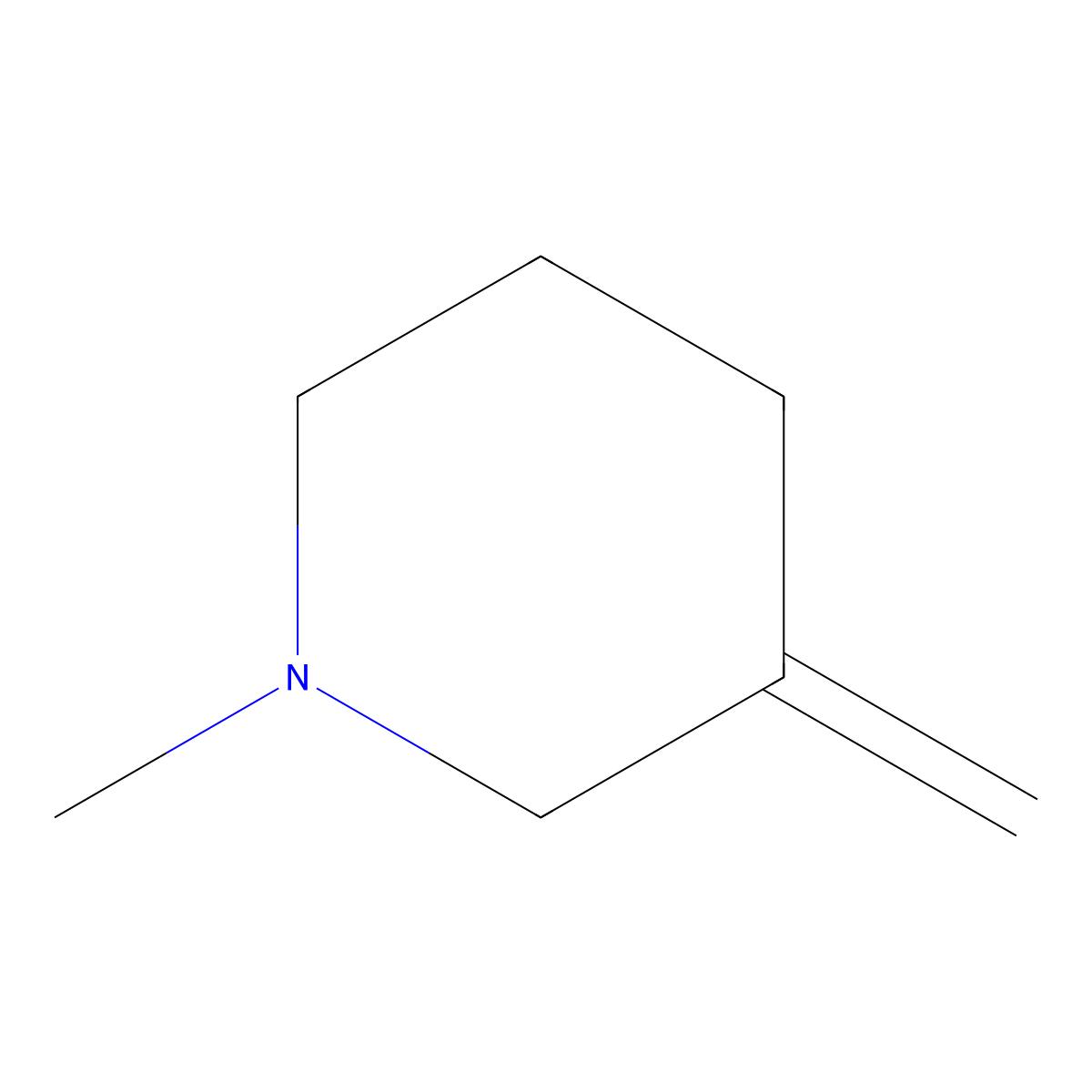 1-Methyl-3-methylidenepiperidine molecular structure, CAS 6456-77-5