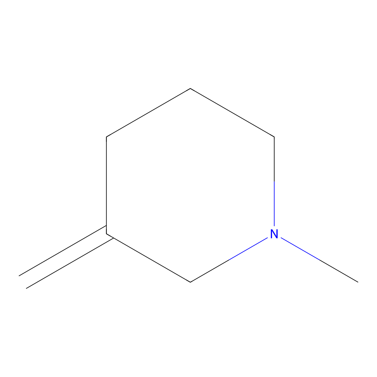 1-Methyl-3-methylidenepiperidine molecular structure, CAS 6456-77-5